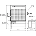 Statie de lucru industriala, W1500xD750mm, BD.2511.1515