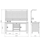 Banc de lucru profesional Proline Plus+ Combo 2003, BD.2515.2003