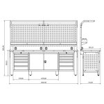 Banc de lucru profesional Proline Combo 31, RAL 7016/7011, BD.36.15.31