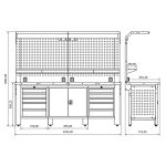 Banc de lucru profesional Proline Combo 43, RAL 7016/7011, BD.36.15.43