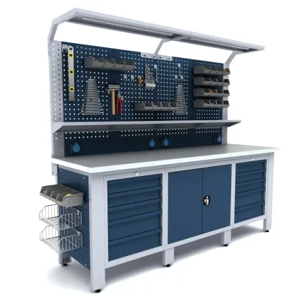 Banc de lucru profesional Proline Combo 43, RAL 7040/5020, BD.36.15.43