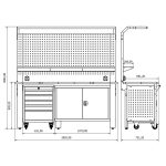 Banc de lucru profesional Proline Combo 51, RAL 7016/7011, BD.36.15.51