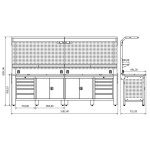Banc de lucru profesional Proline Combo 75, RAL 7016/7011, BD.36.15.75